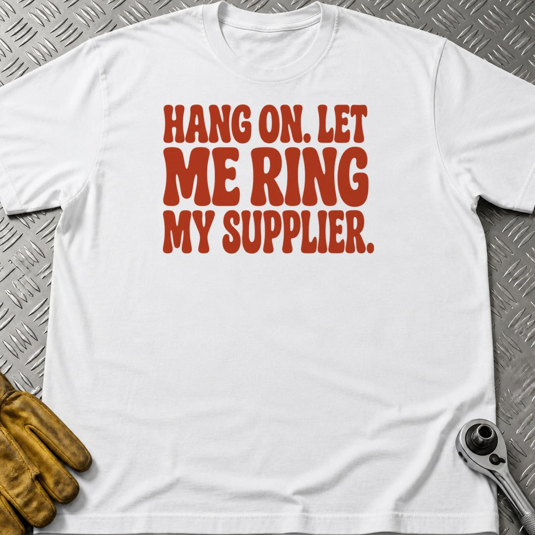 Ring The Supplier t-shirt flat lay