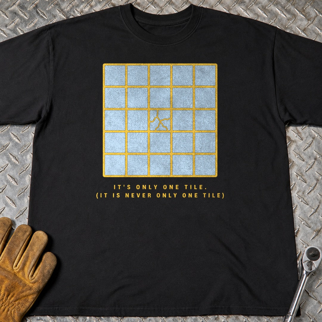 One Tile t-shirt flat lay