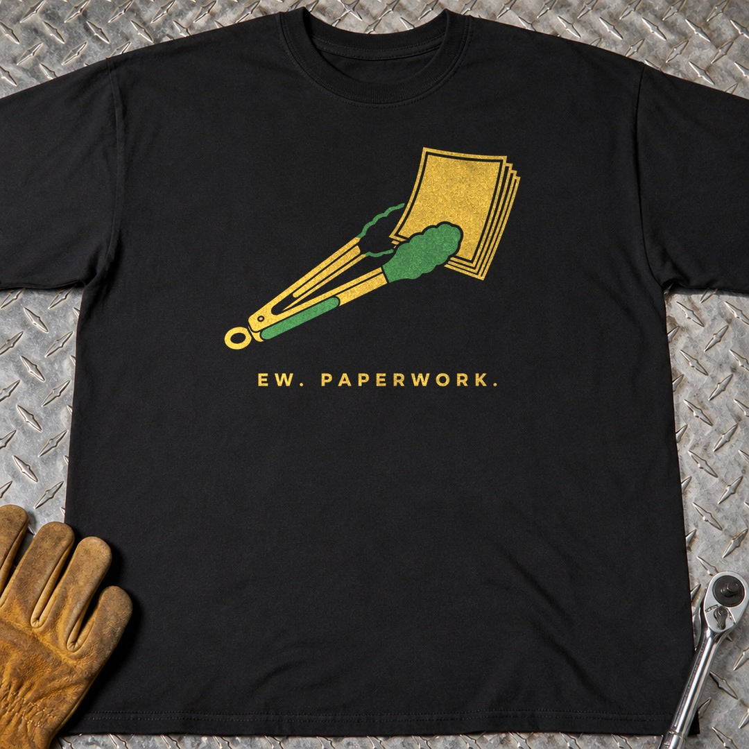 Ew Paperwork t-shirt flat lay