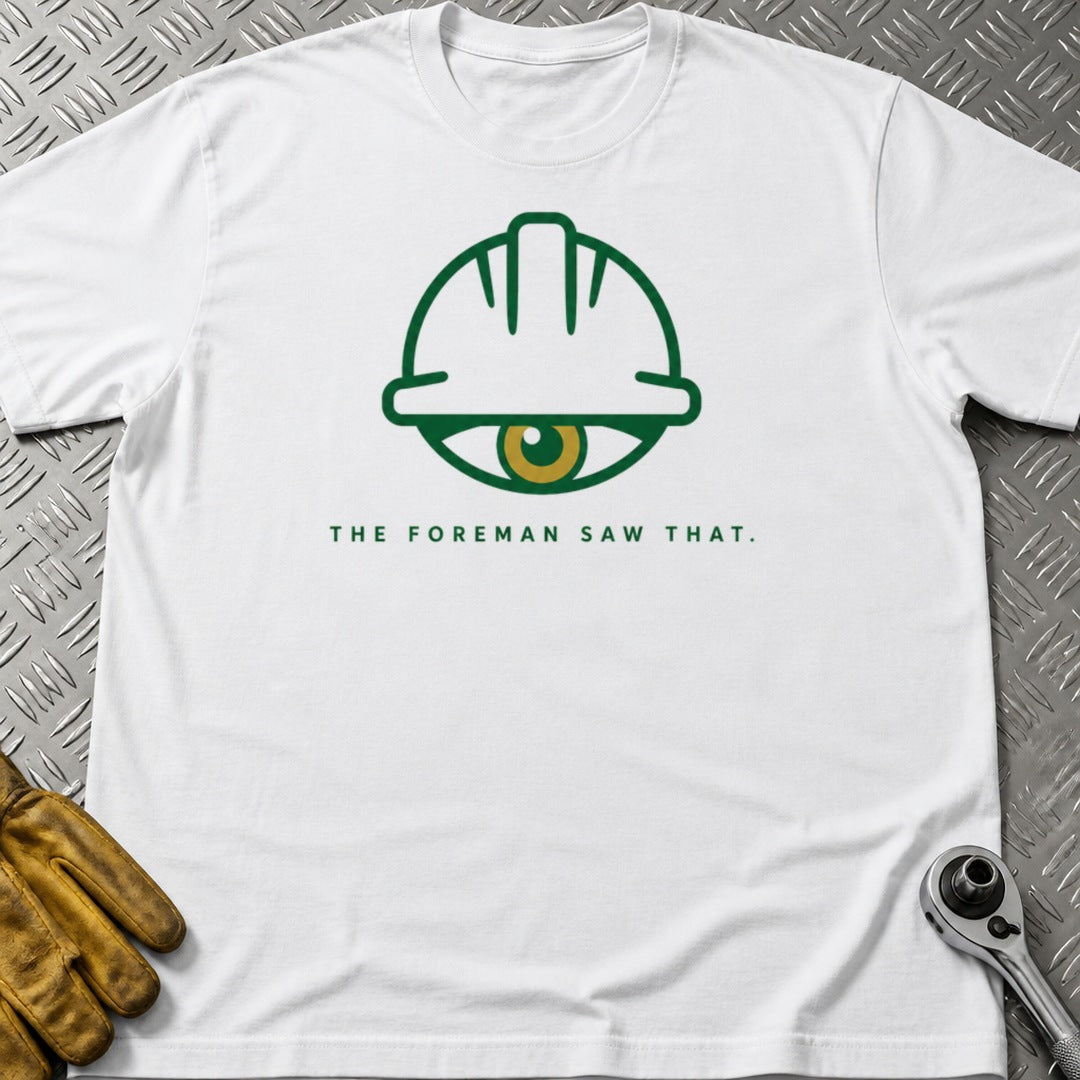 Foreman Saw t-shirt flat lay