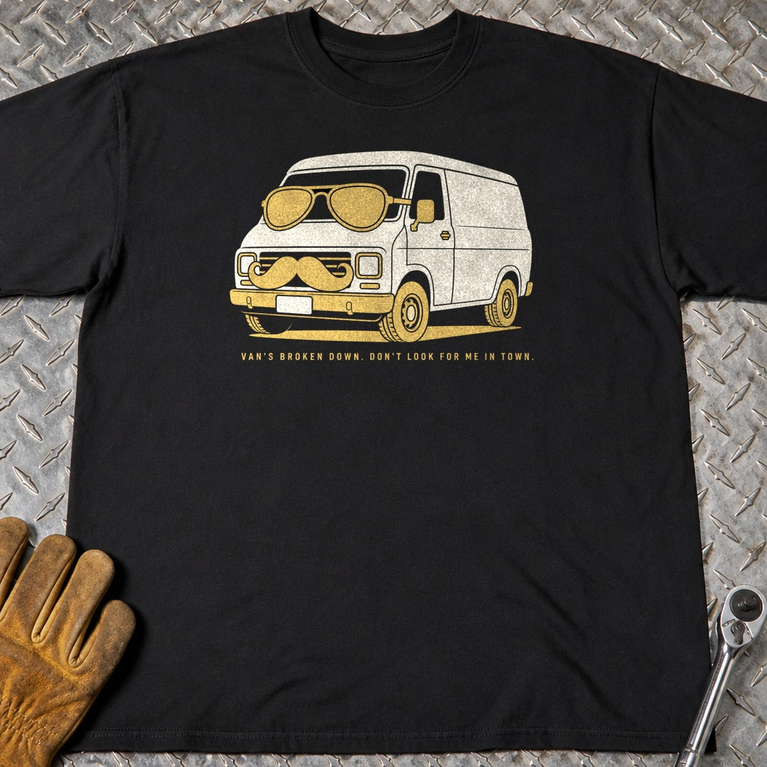 Broken Down t-shirt flat lay