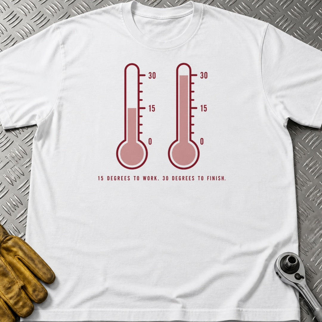 15 Degrees t-shirt flat lay