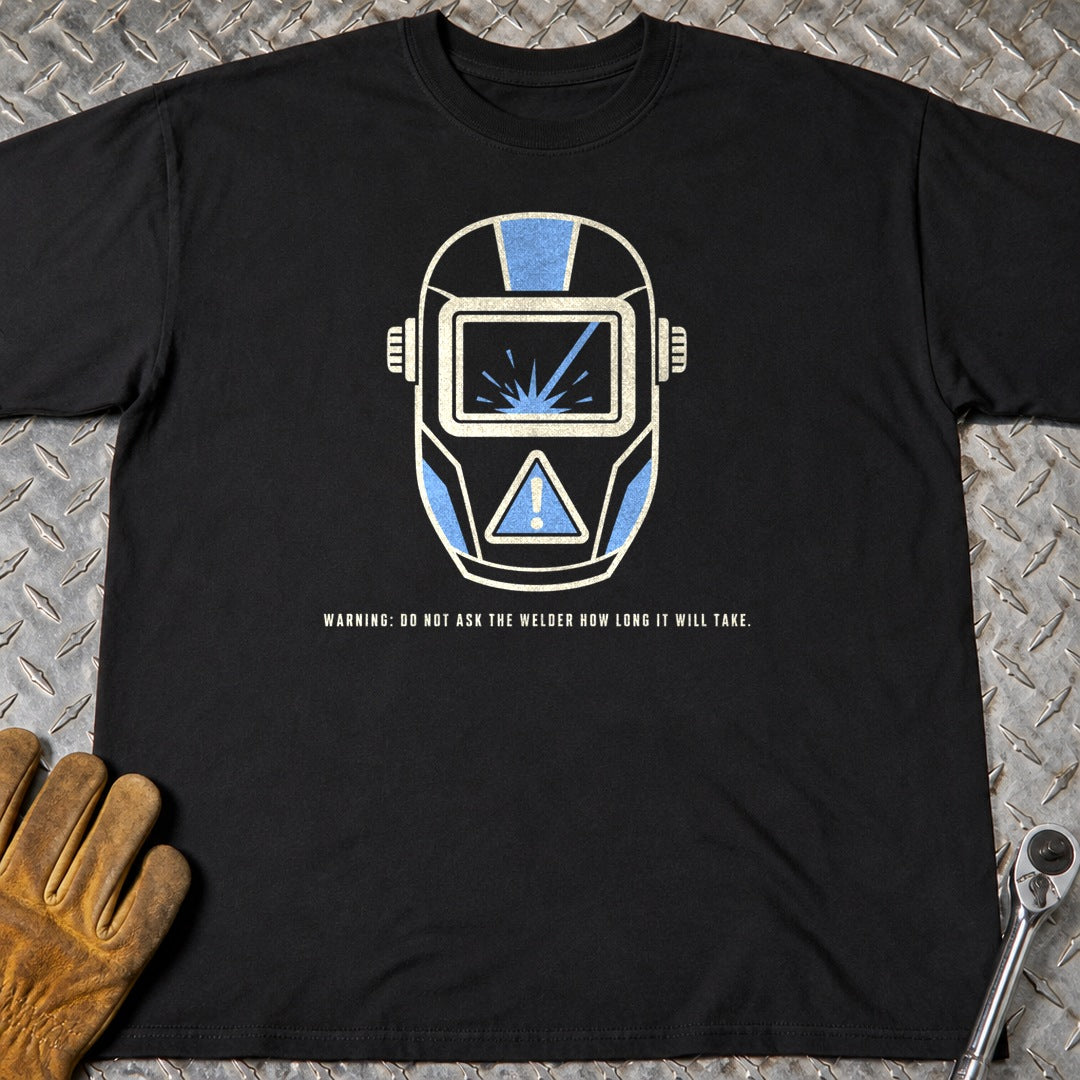 Ask The Welder t-shirt flat lay
