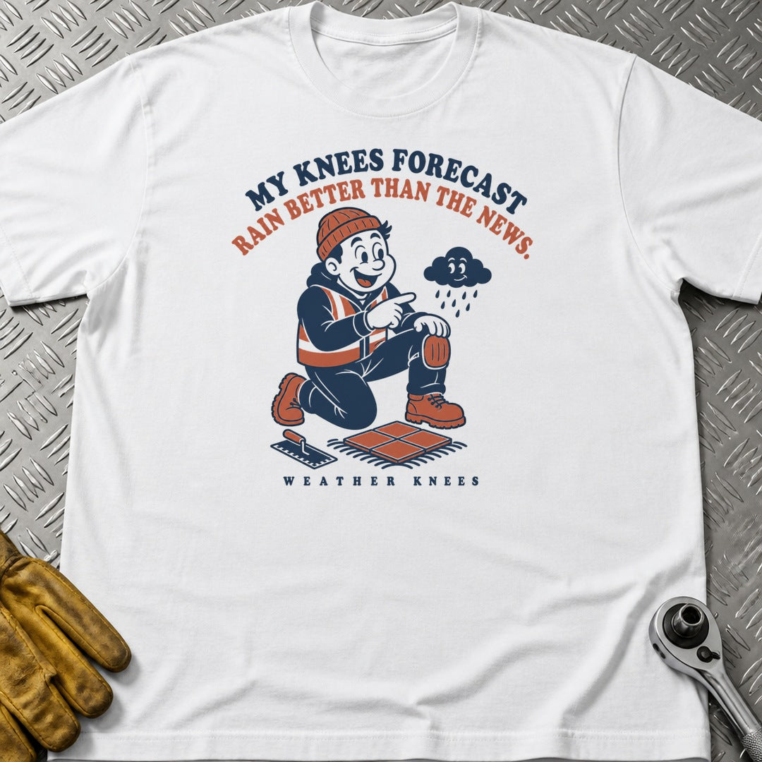 Weather Knees t-shirt flat lay