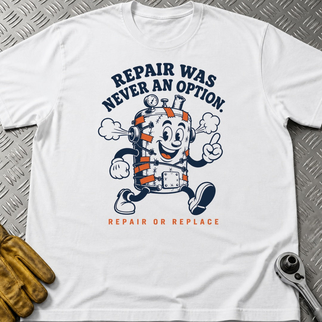 Repair Or Replace t-shirt flat lay