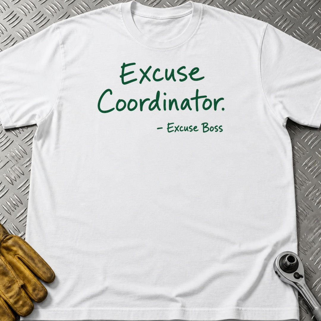 Excuse Boss t-shirt flat lay