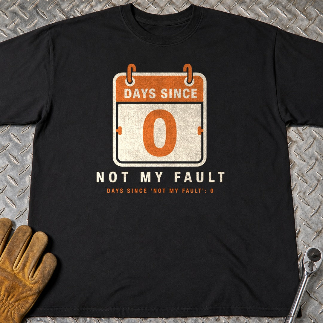 Not My Fault t-shirt flat lay