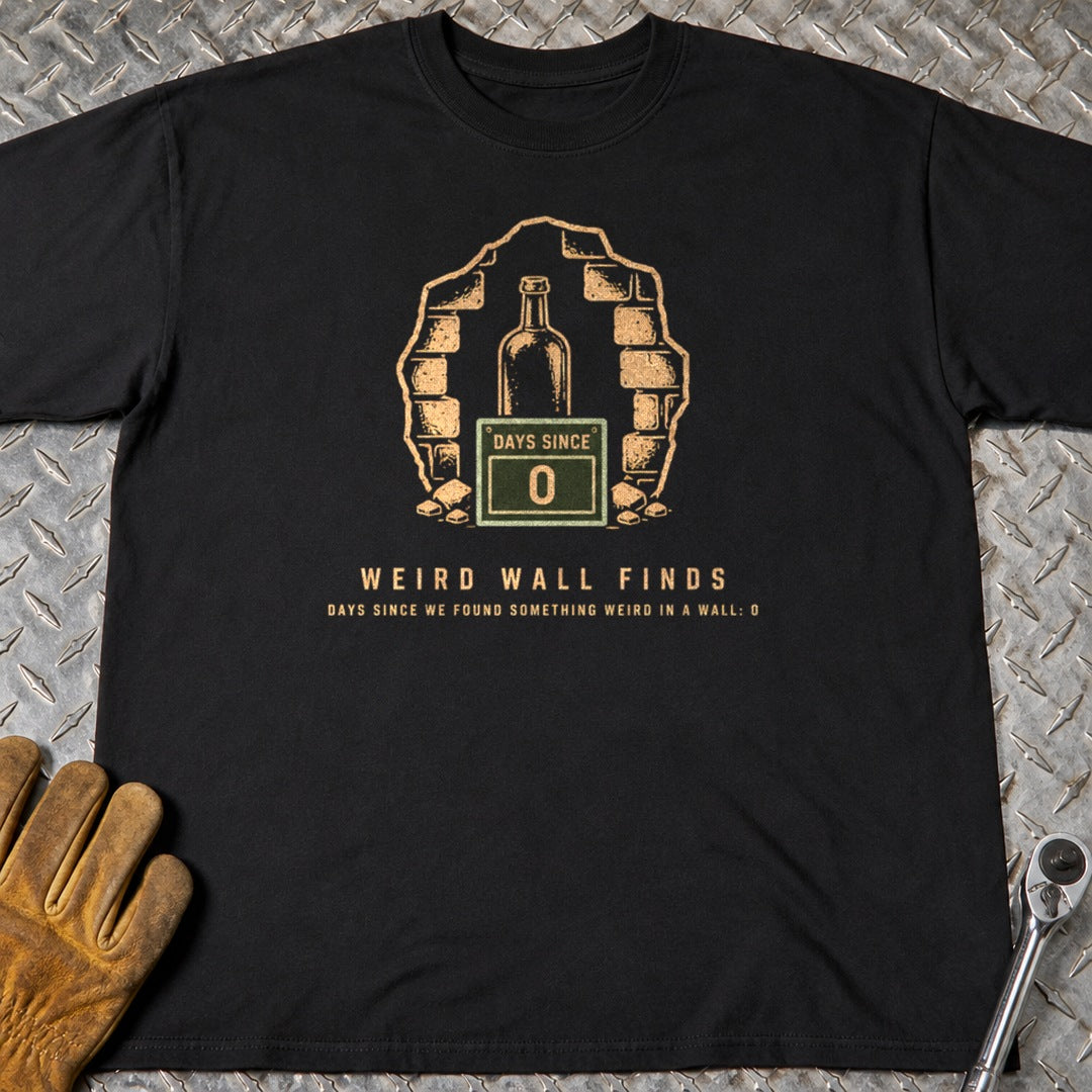 Weird Wall Finds t-shirt flat lay