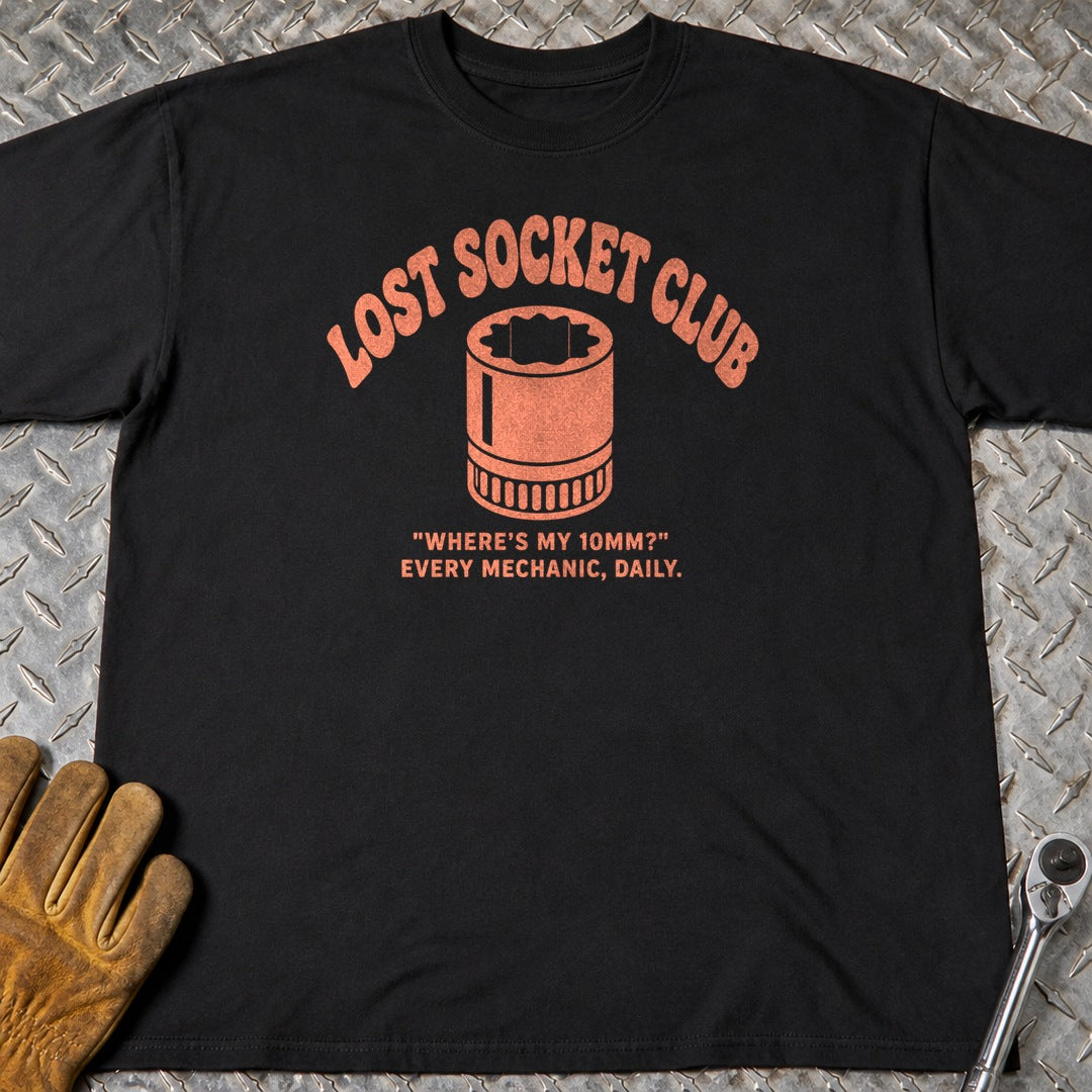 Lost Socket t-shirt flat lay