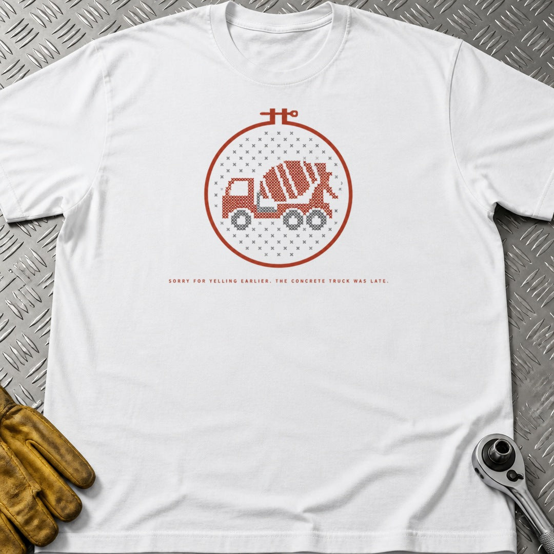 Truck Was Late t-shirt flat lay