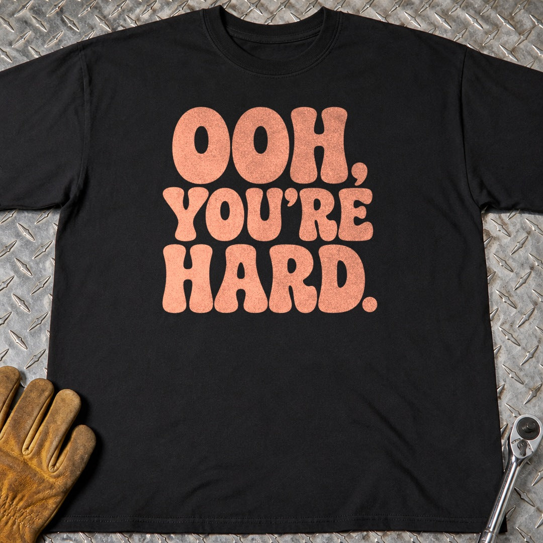 Ooh Hard t-shirt flat lay