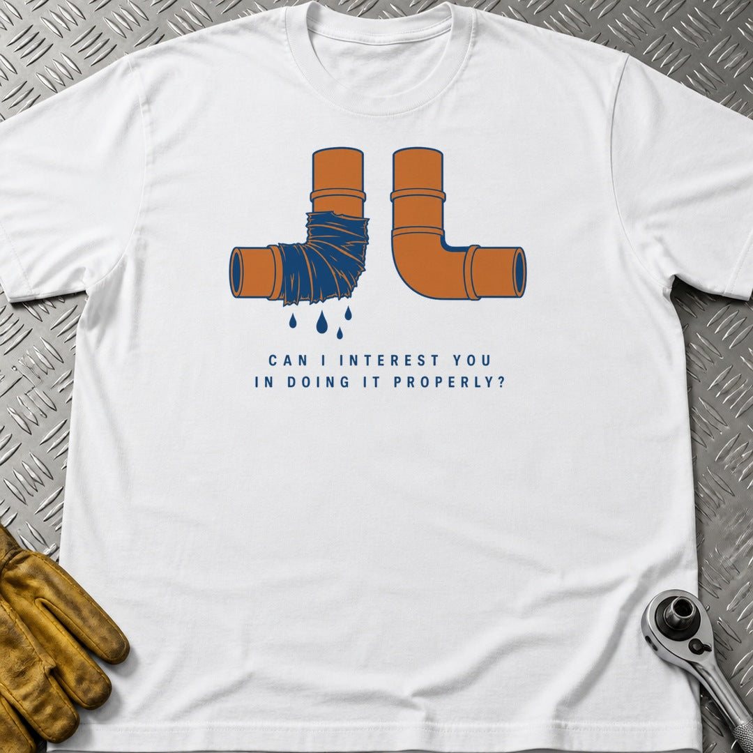 Doing It Properly t-shirt flat lay