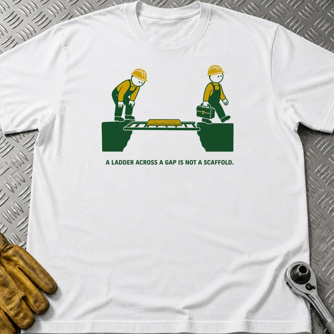 Not A Scaffold t-shirt flat lay