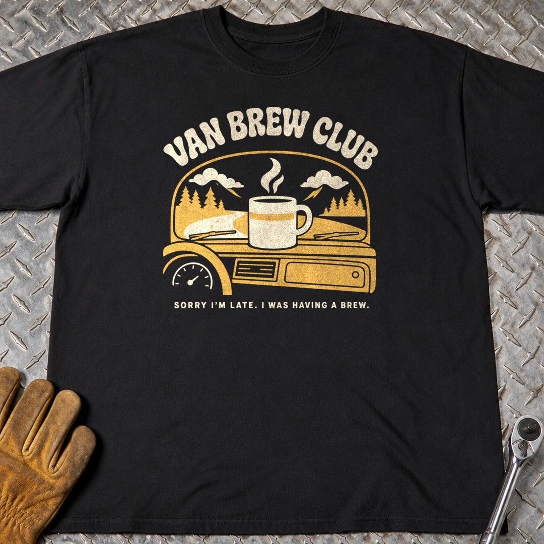 Van Brew t-shirt flat lay