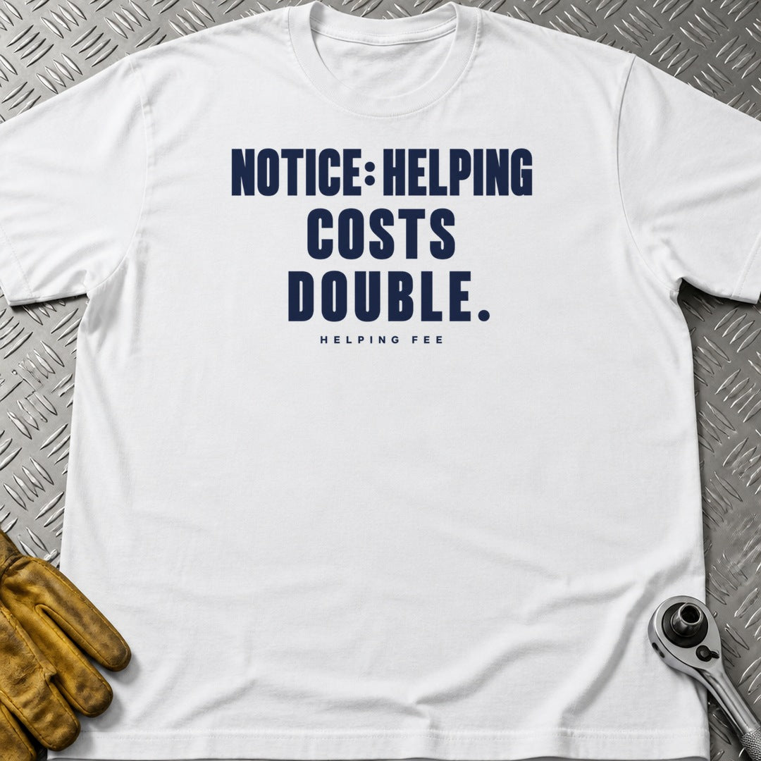 Helping Fee t-shirt flat lay