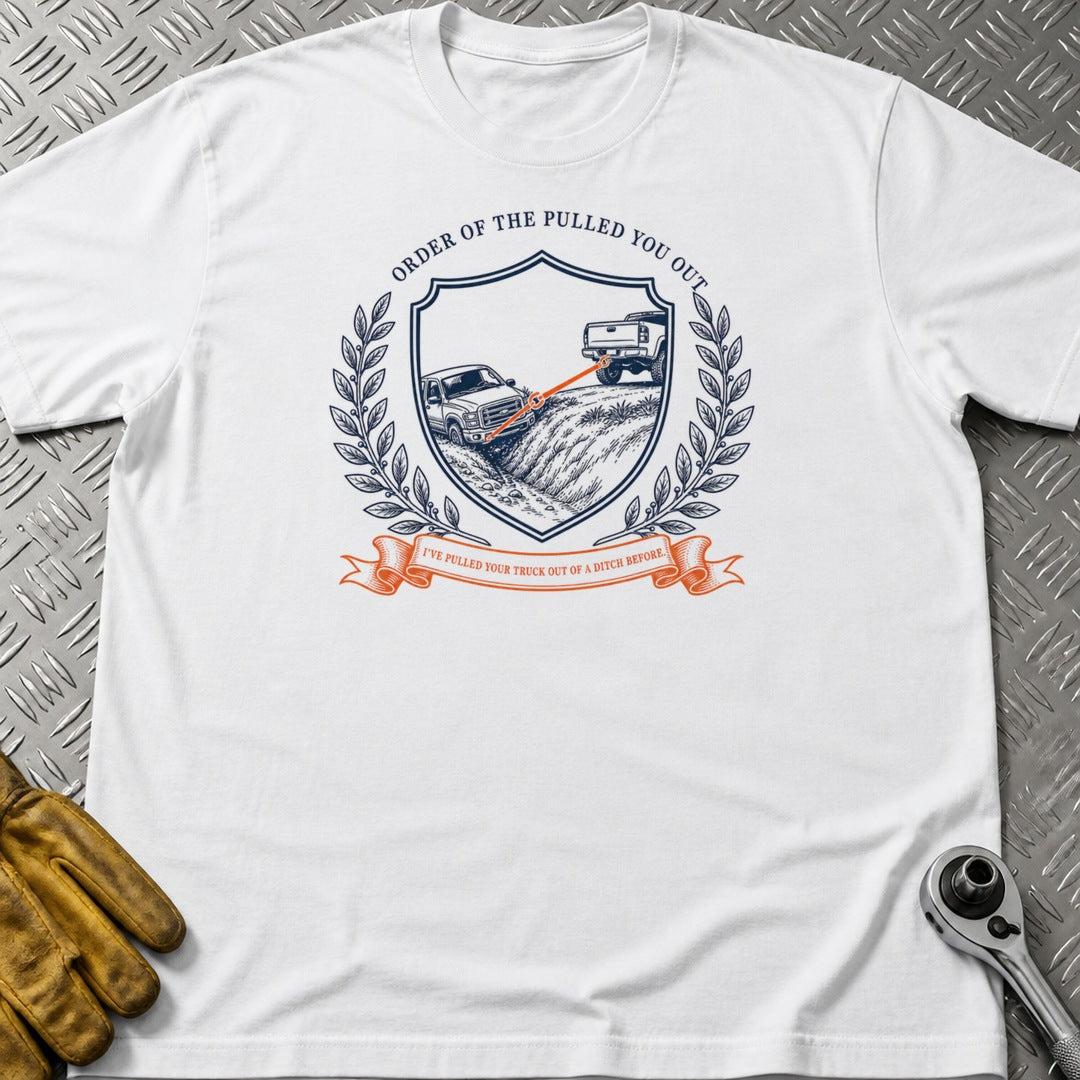Pulled You Out t-shirt flat lay