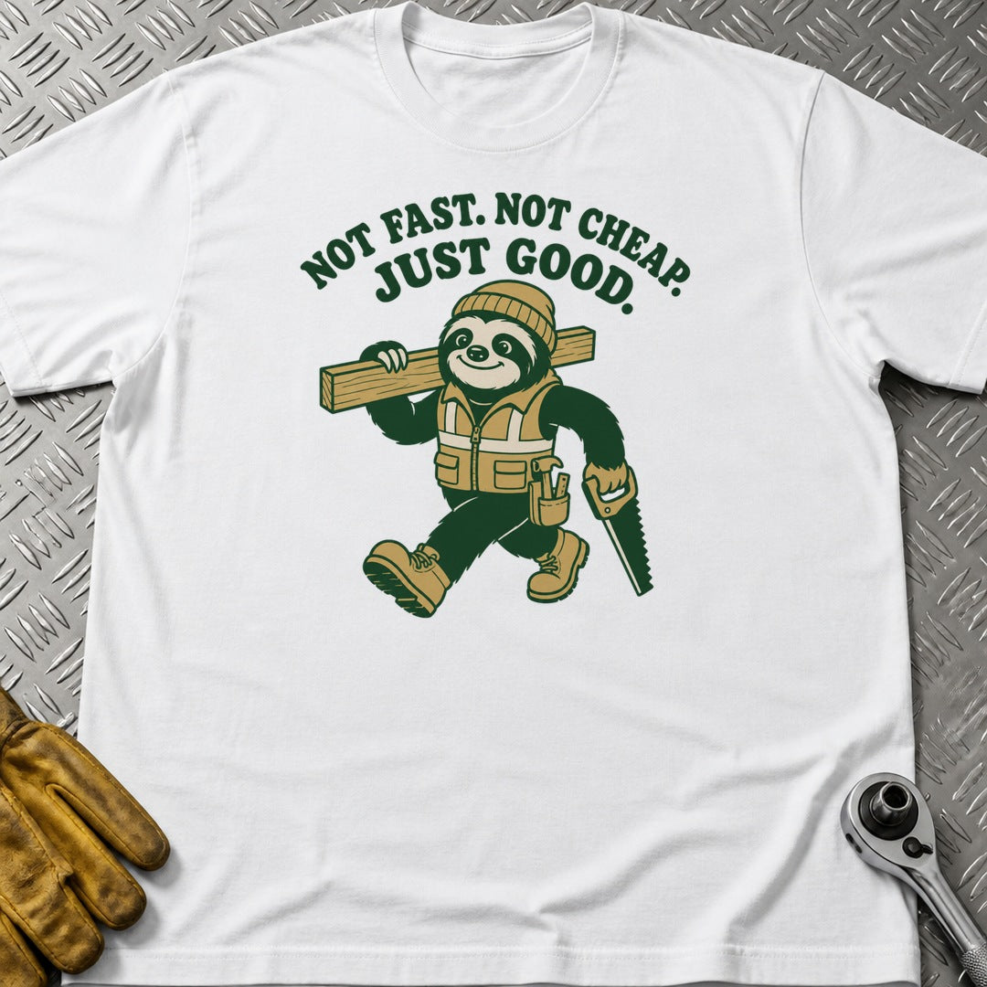 Just Good t-shirt flat lay