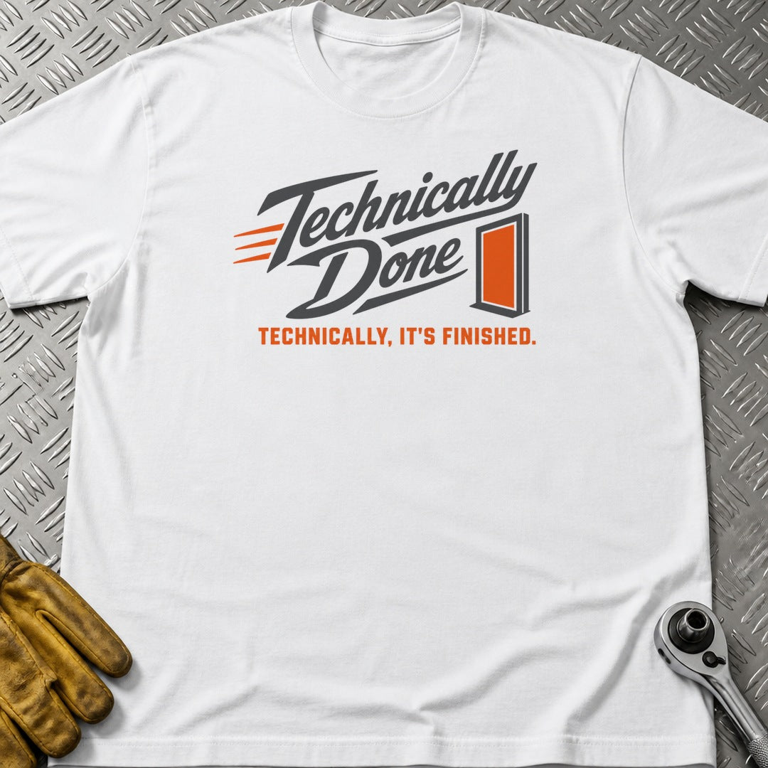 Technically Done t-shirt flat lay