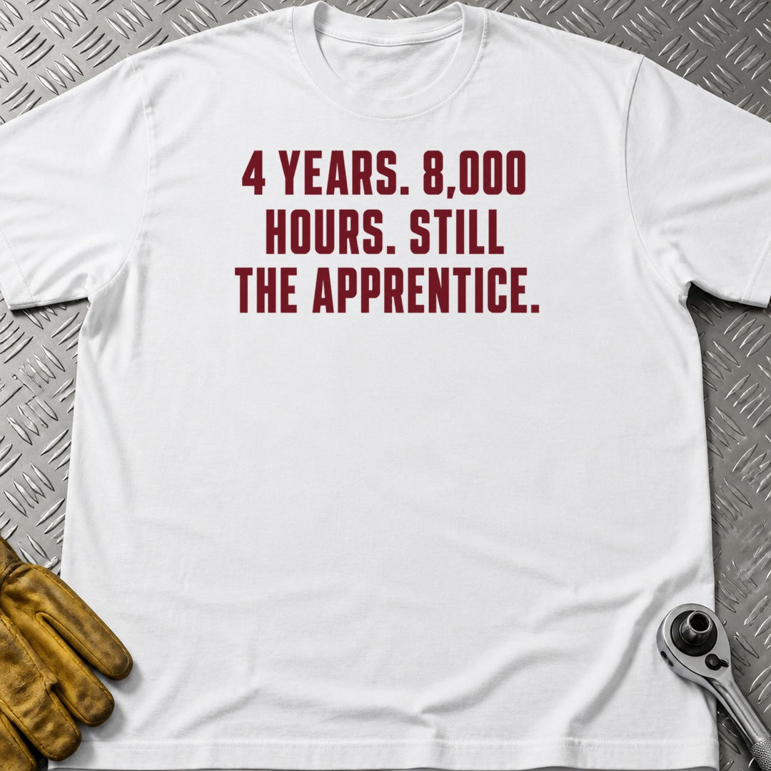 Still Apprentice t-shirt flat lay