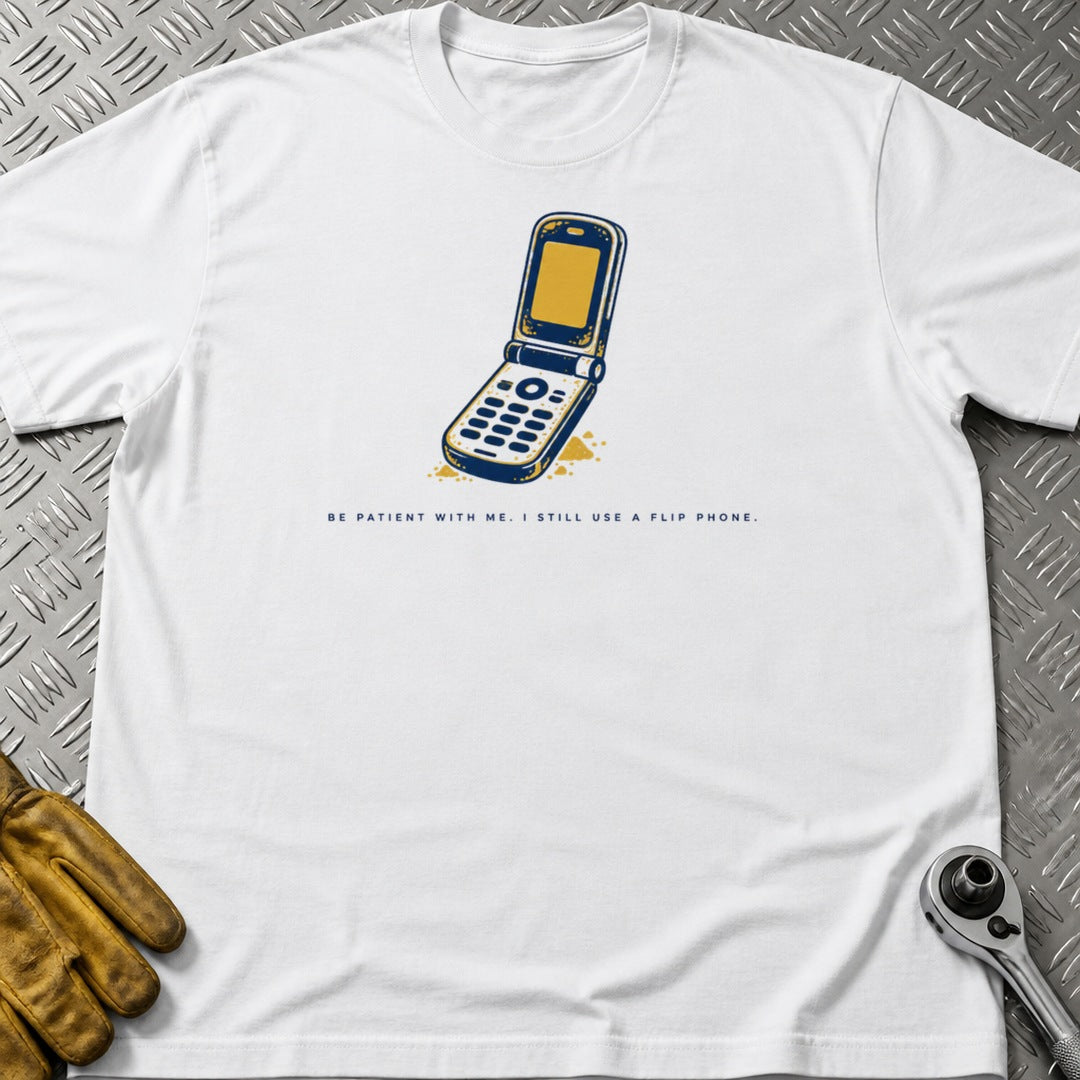 Flip Phone t-shirt flat lay