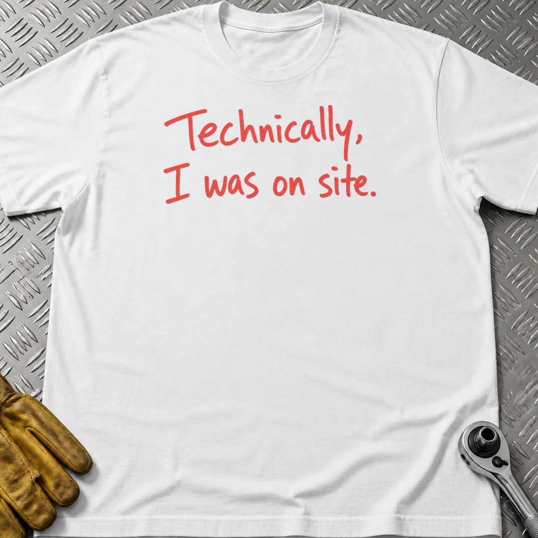 Technically On Site t-shirt flat lay
