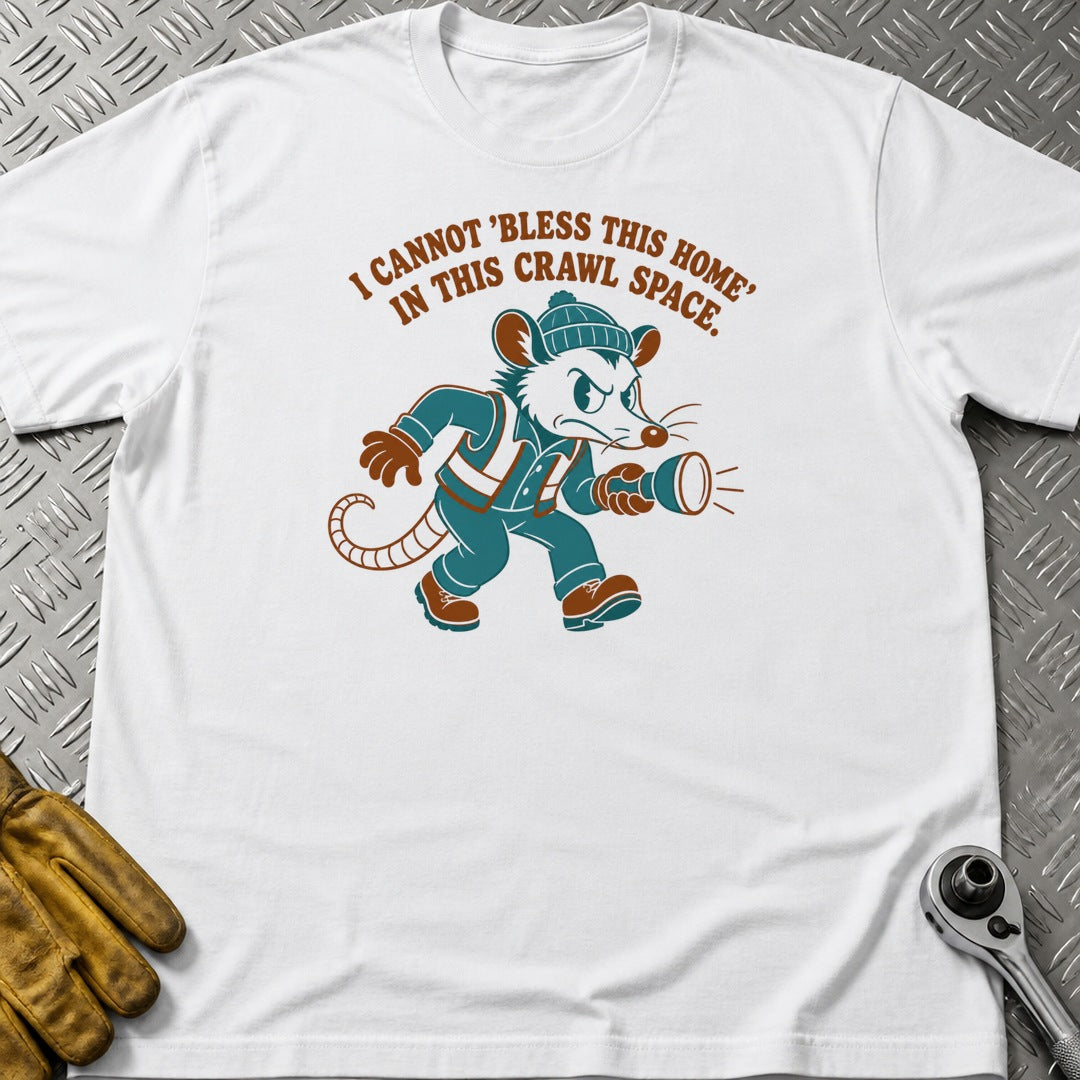 Crawl Space t-shirt flat lay