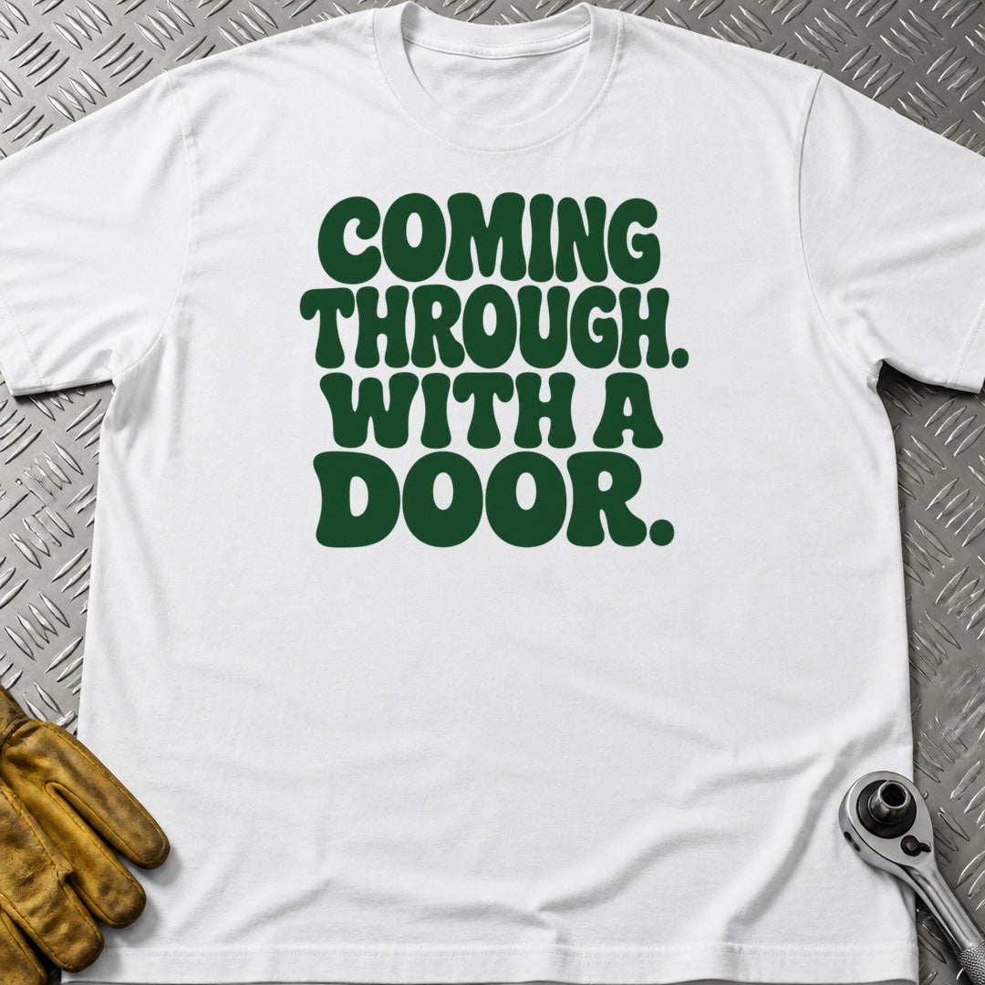 Door Coming t-shirt flat lay