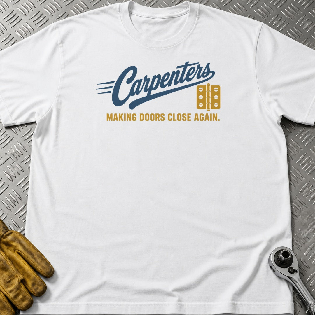 Carpenters t-shirt flat lay