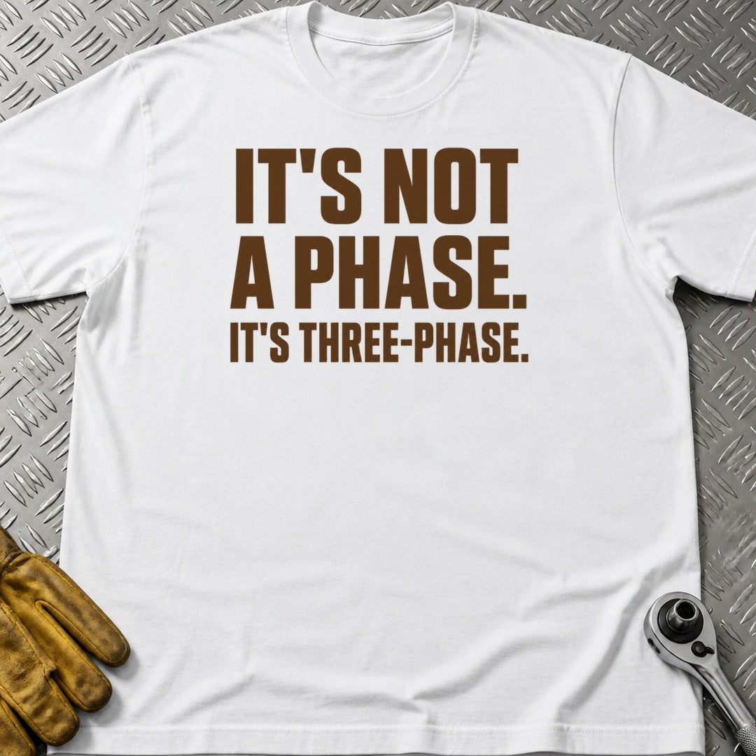 Three Phase t-shirt flat lay