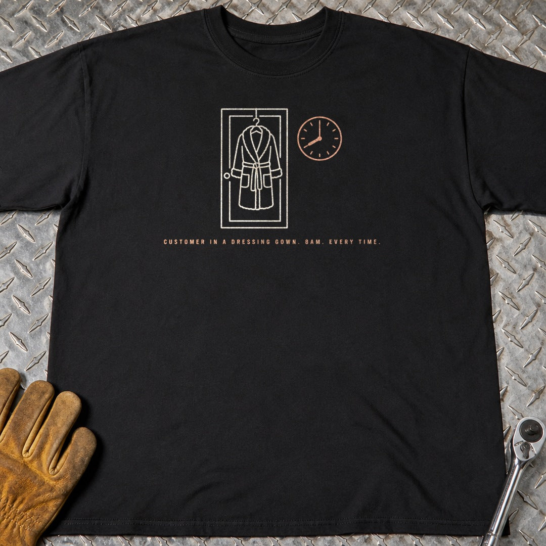 Dressing Gown t-shirt flat lay