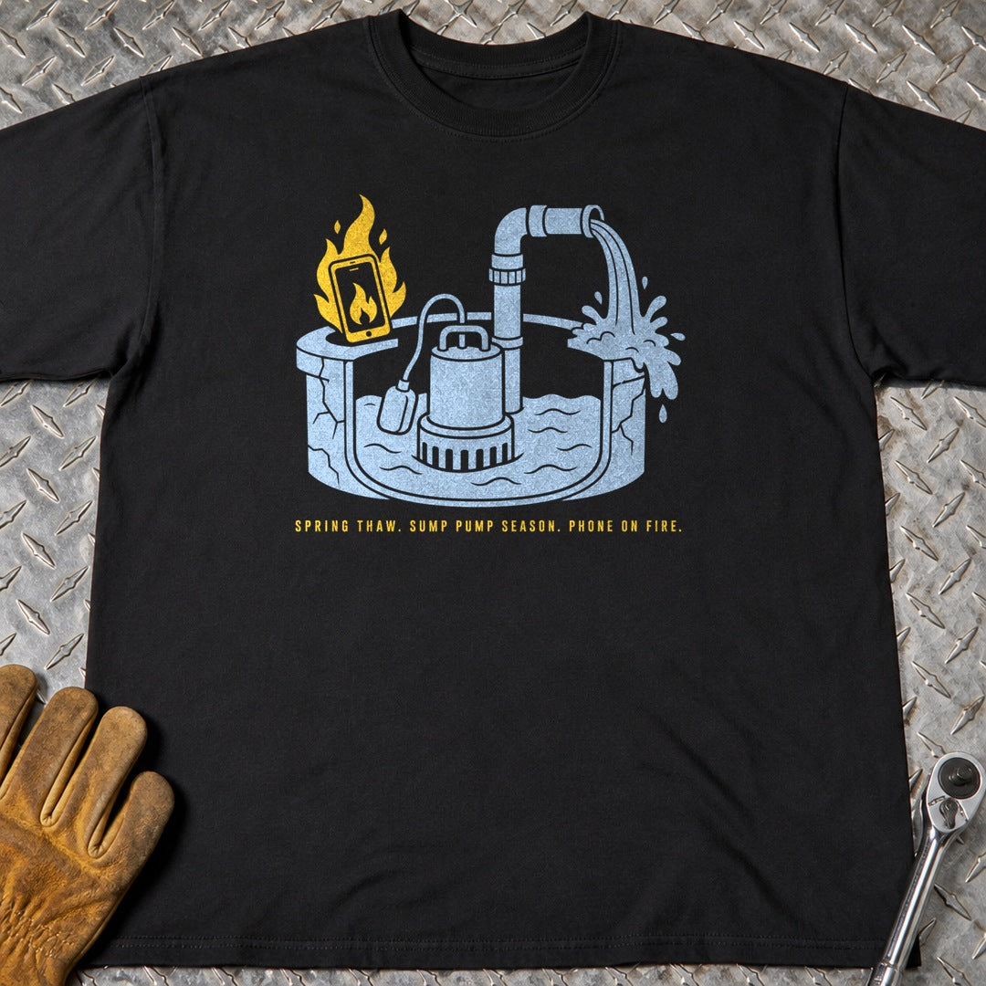 Sump Season t-shirt flat lay
