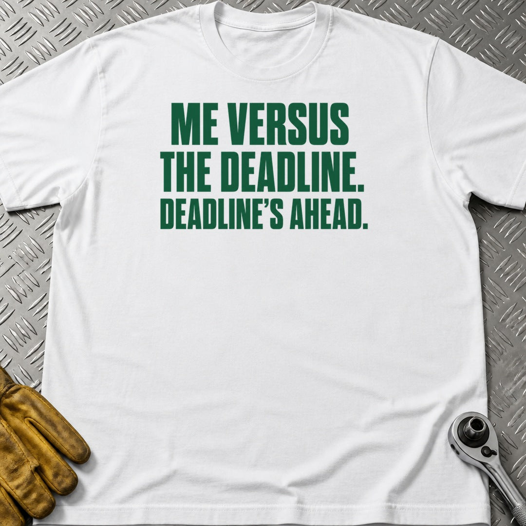 Deadline Ahead t-shirt flat lay