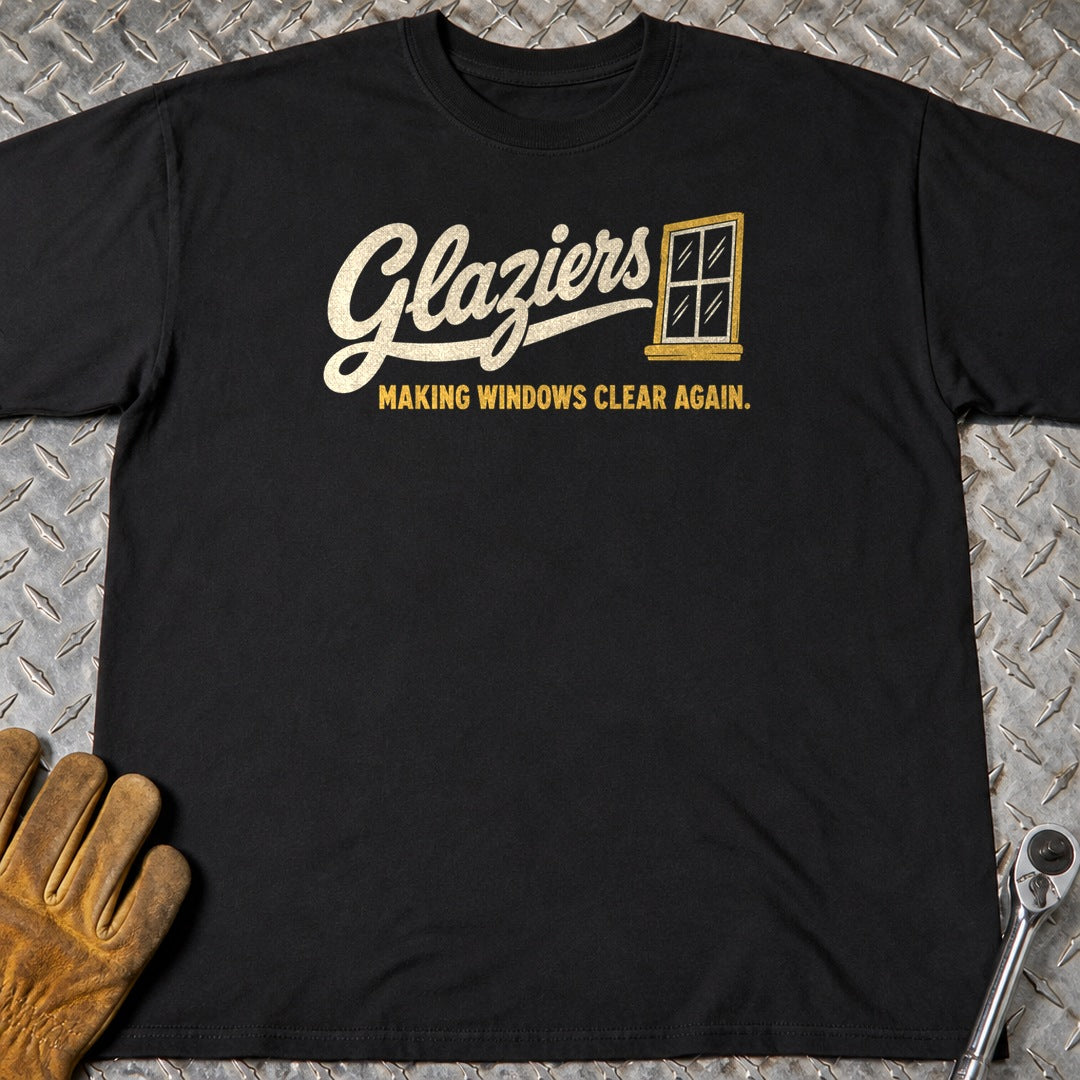 Glaziers t-shirt flat lay