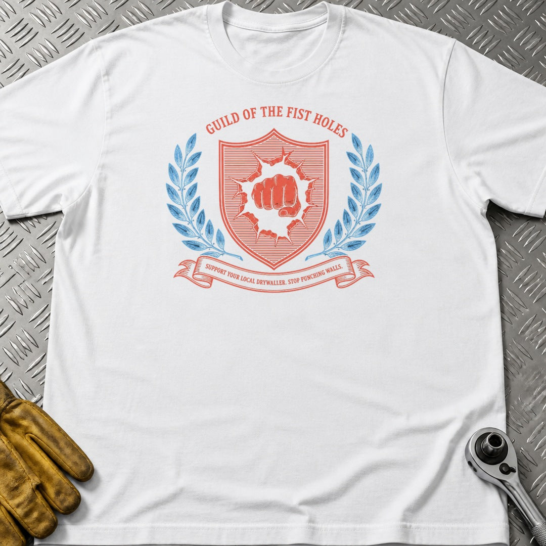 Fist Holes t-shirt flat lay