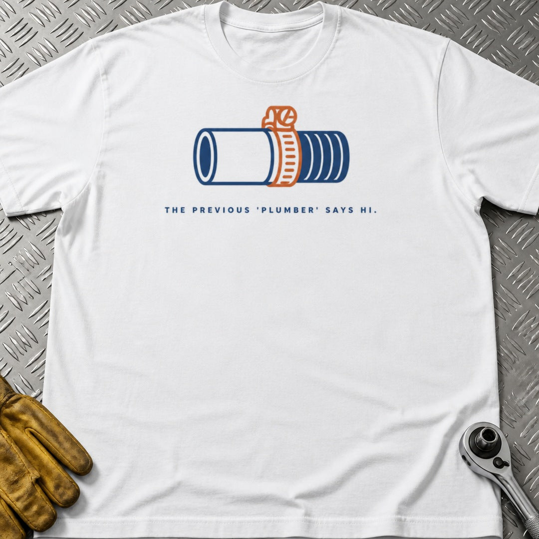 Previous Plumber t-shirt flat lay