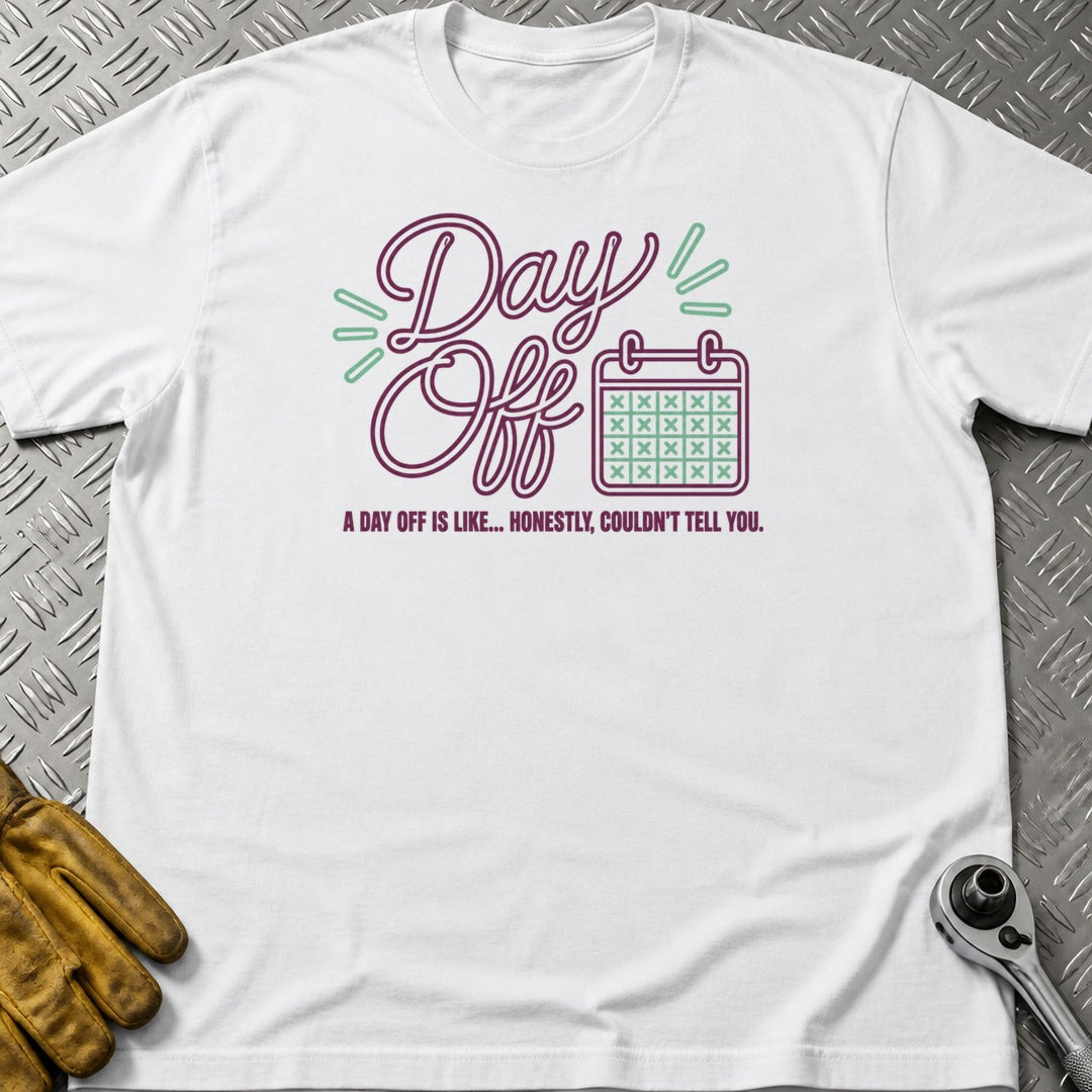 Day Off t-shirt flat lay