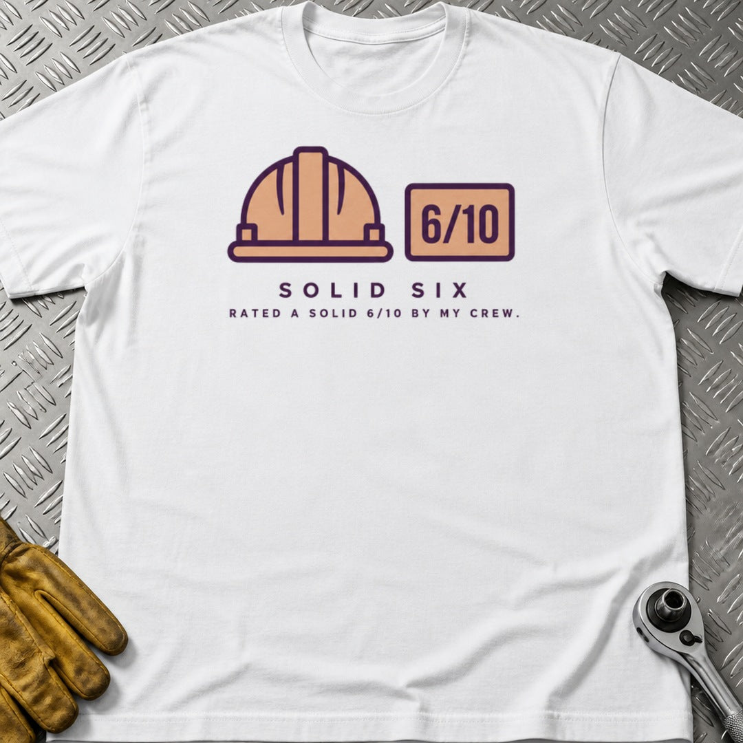 Solid Six t-shirt flat lay