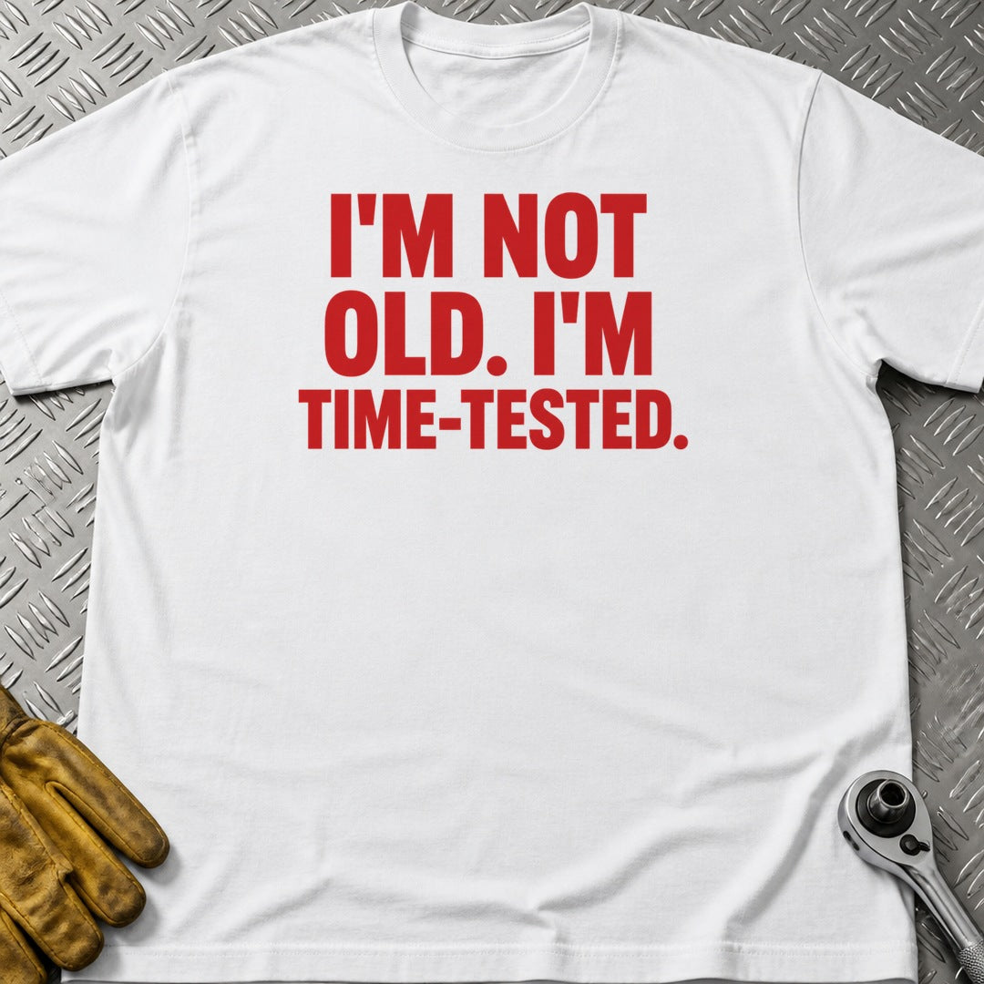 Time-Tested t-shirt flat lay