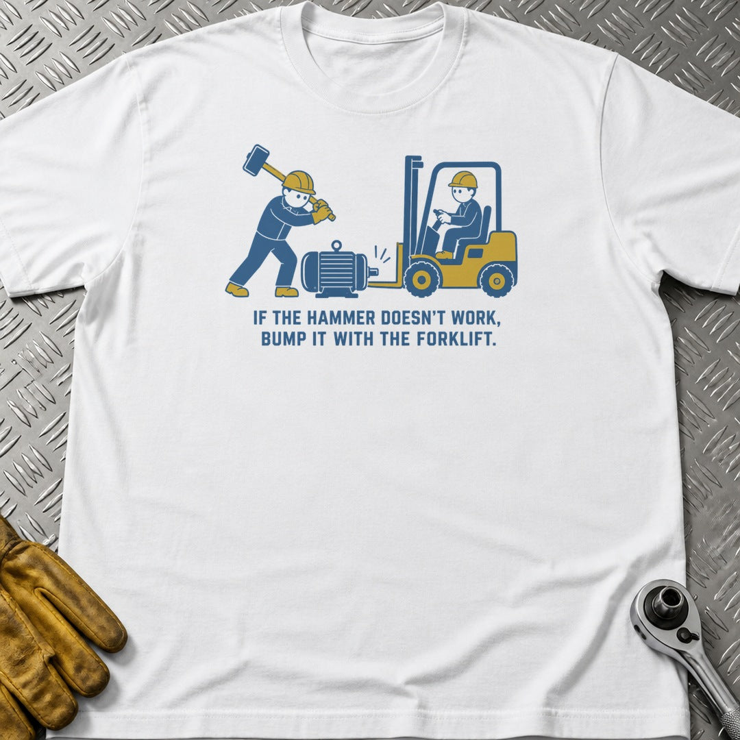 Forklift Bump t-shirt flat lay