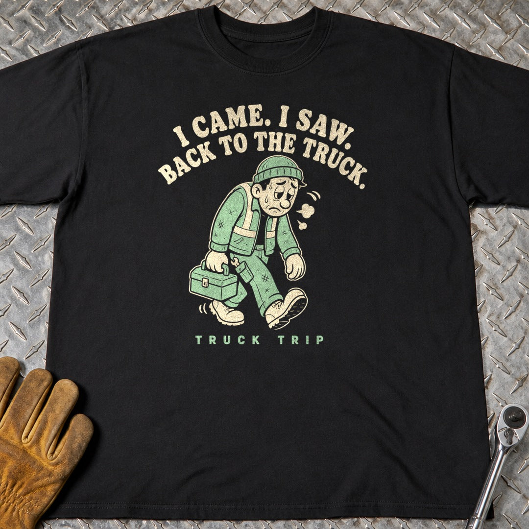 Truck Trip t-shirt flat lay