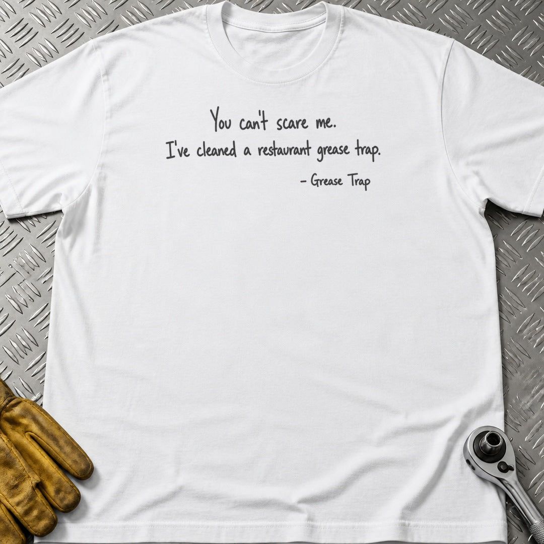 Grease Trap t-shirt flat lay