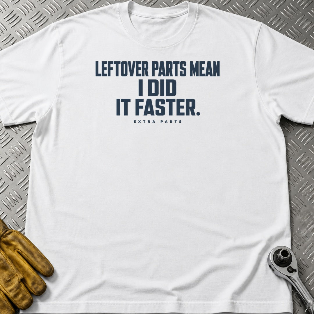 Extra Parts t-shirt flat lay