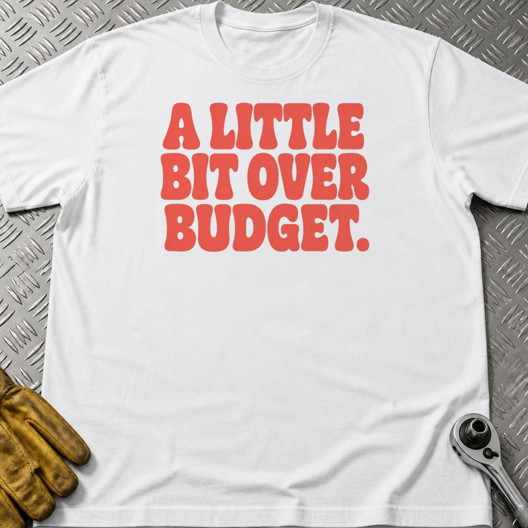 Over Budget t-shirt flat lay