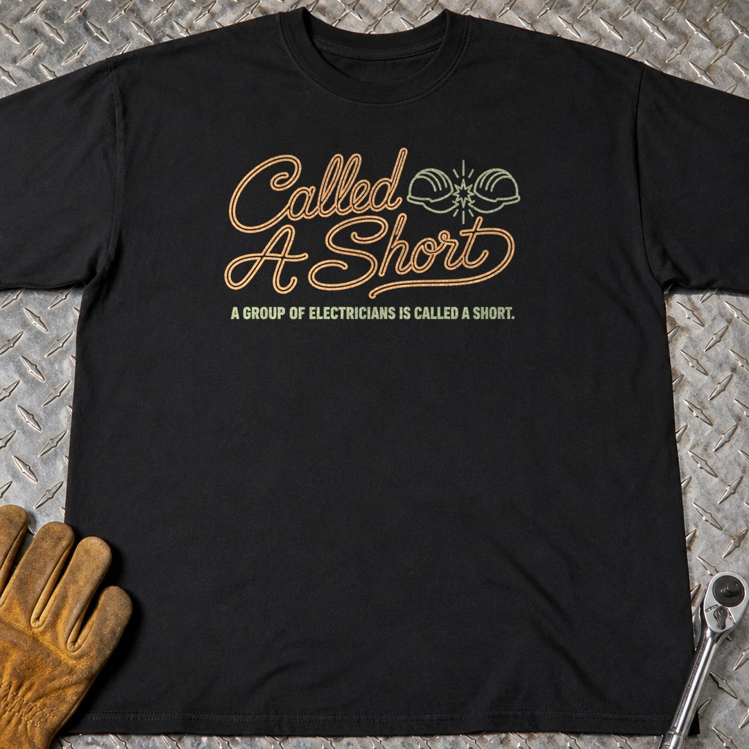 Called A Short t-shirt flat lay