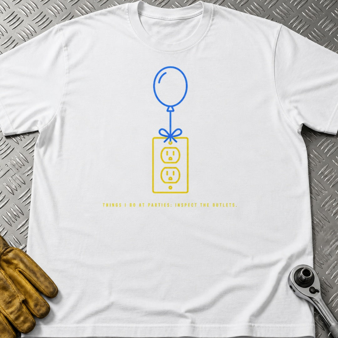 At Parties t-shirt flat lay