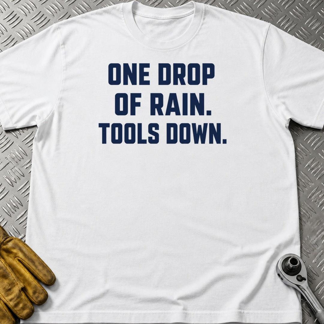 Tools Down t-shirt flat lay