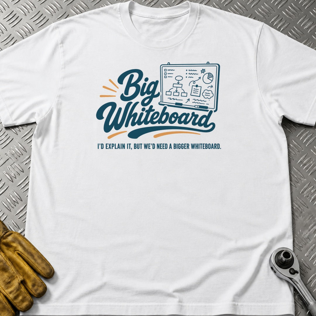 Big Whiteboard t-shirt flat lay