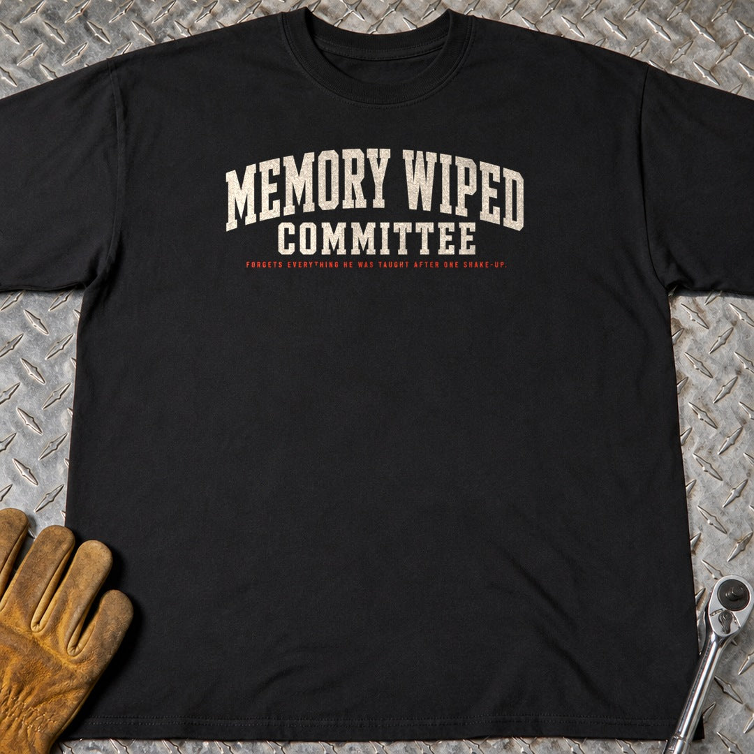 Memory Wiped t-shirt flat lay