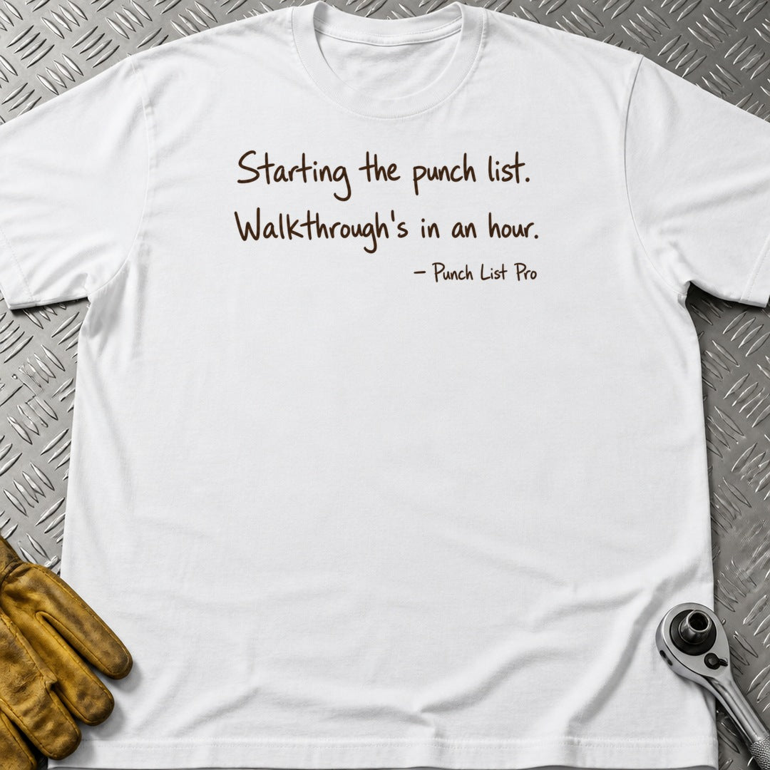 Punch List Pro t-shirt flat lay