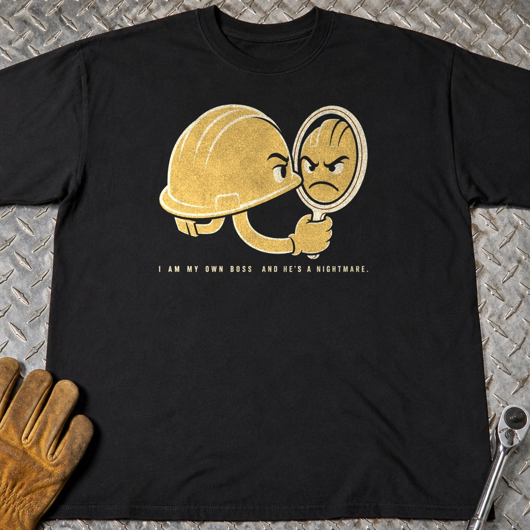 Own Boss t-shirt flat lay